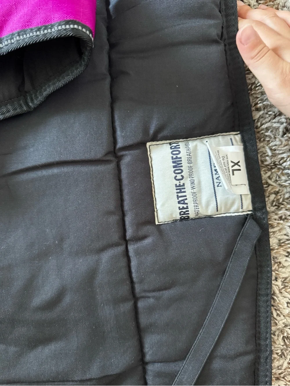 Pink & Black Quilted Dog Vest
